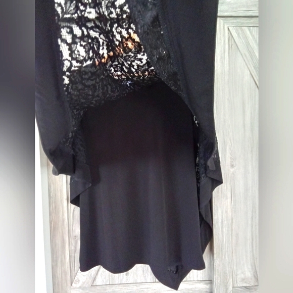 Nygard Black Lace Sequin Tunic Top L - Picture 3 of 5